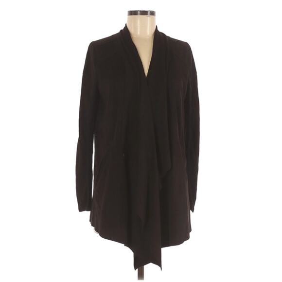 BLANK NYC Cardigan Faux Suede Cascade Front Long Sleeve Sweater Women's Sz M - Picture 1 of 6